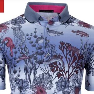 Greyson Poison Coral Polo. Worn once. Seahorse color size Large.